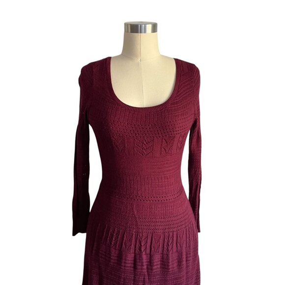 American Eagle Burgundy Knit Scoop Neck Dress - XS - Picture 2 of 7